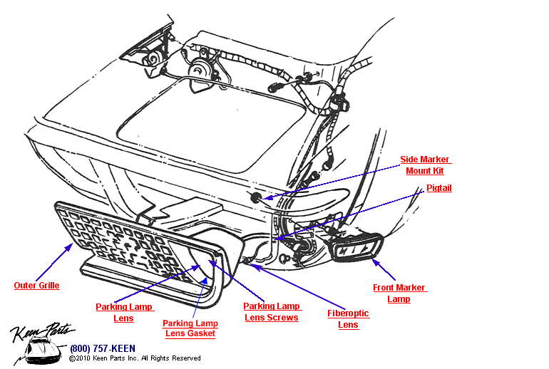 Parking &amp; Marker Lamps Diagram for a 1991 Corvette