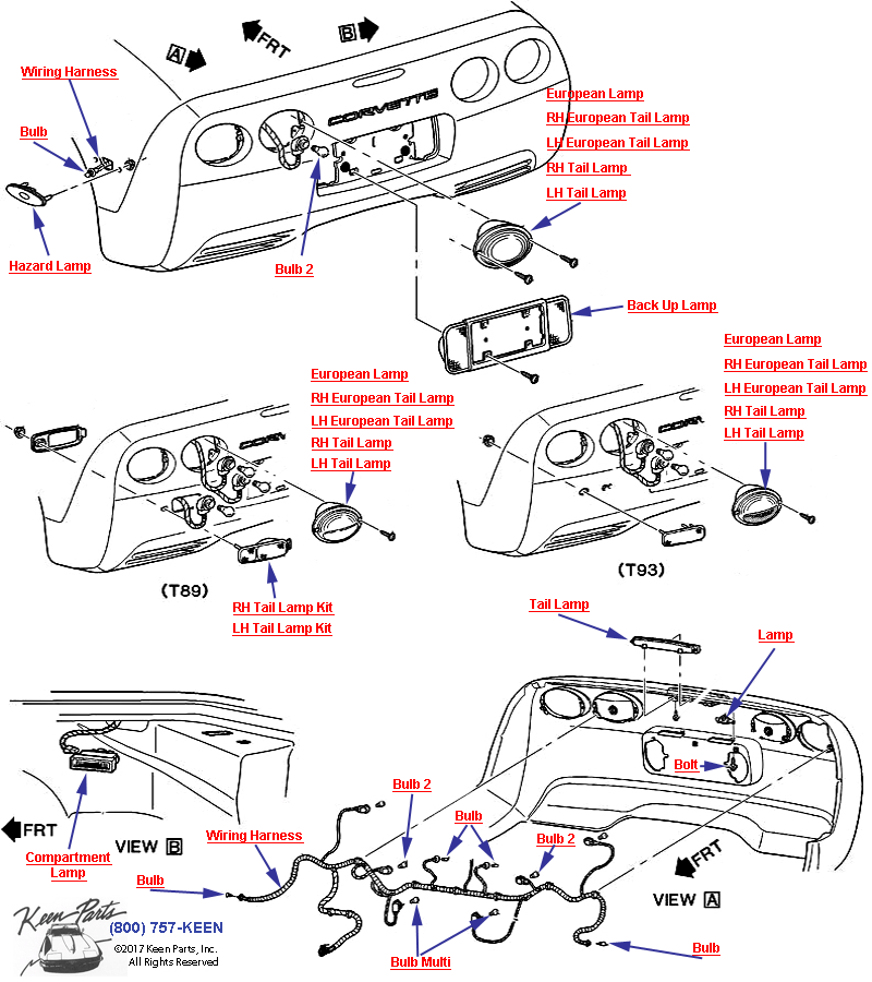Lamps / Rear Diagram for a 1985 Corvette