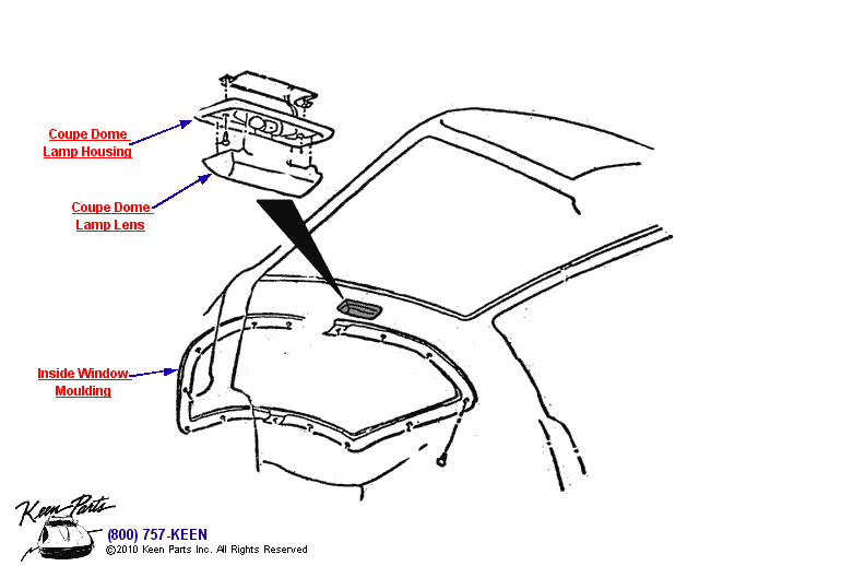 Interior Lights Diagram for a 2021 Corvette