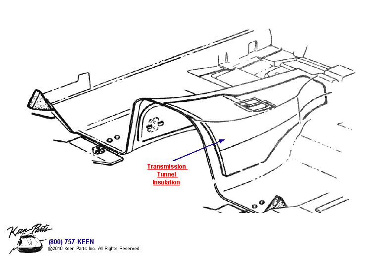 Transmission Tunnel Insulation Diagram for a 1965 Corvette
