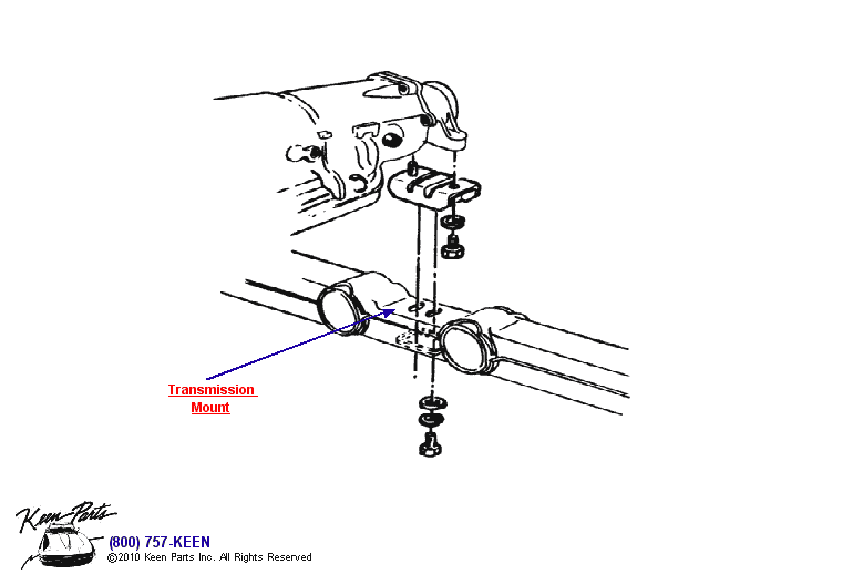 Auto Transmission Mount Diagram for a 1969 Corvette