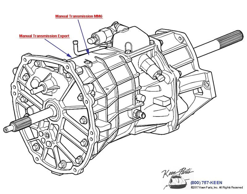 6-Speed Manual Transmission Diagram for a 2023 Corvette