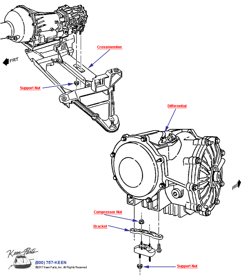 Transaxle Mounting Diagram for a 2013 Corvette