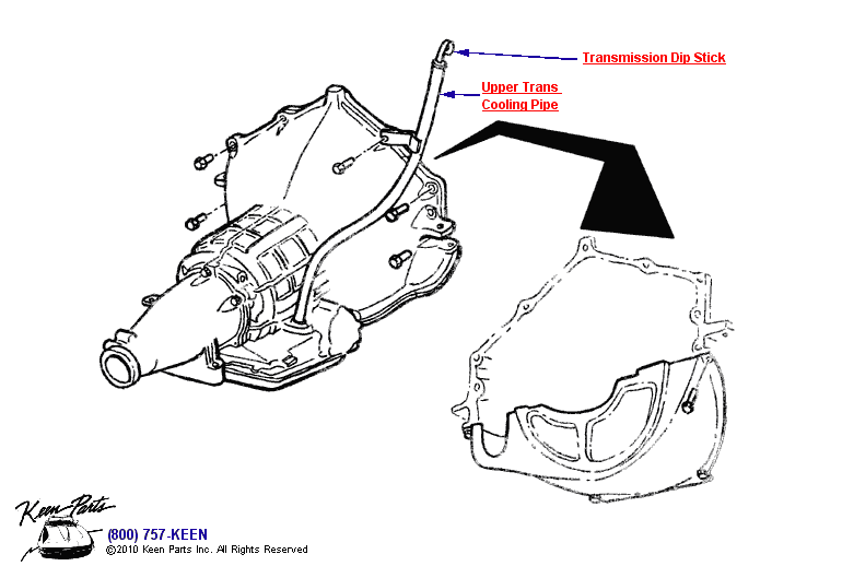 Trans Filler Tube Diagram for a 2020 Corvette