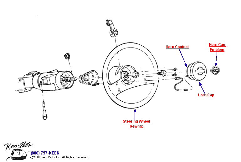 Steering Wheel Emblem Diagram for a 1988 Corvette