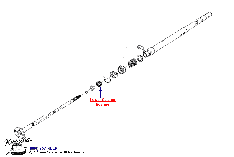 Standard Steering Column Diagram for a 1973 Corvette