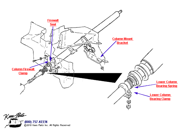 Column Jacket &amp; Support Diagram for a 2004 Corvette