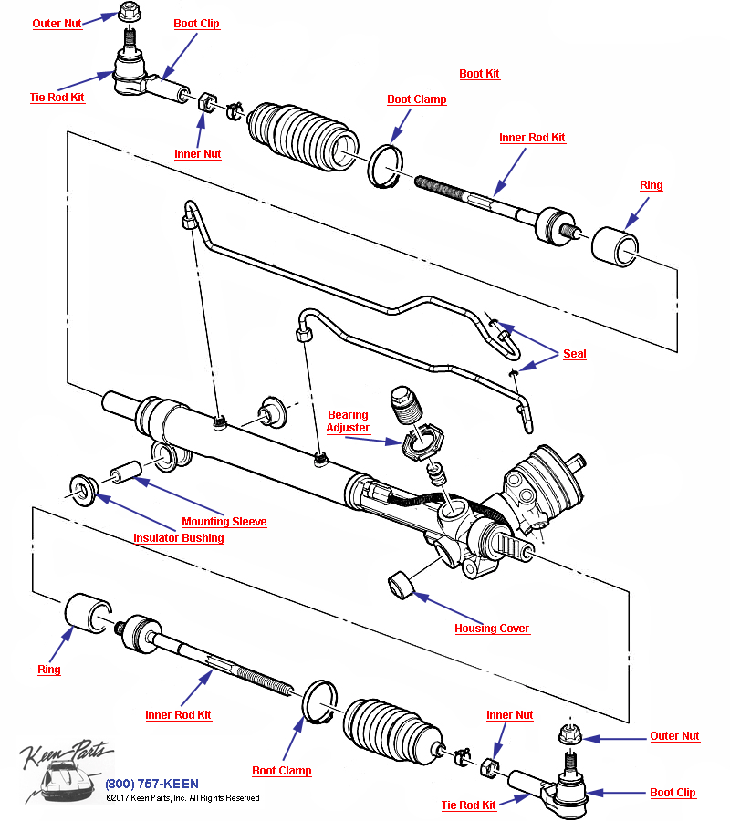 Steering Gear Assembly Diagram for a 1966 Corvette