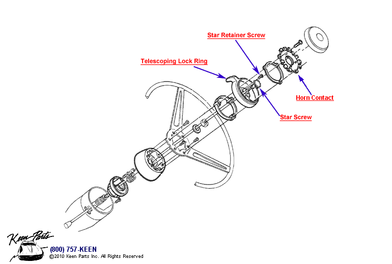 Telescoping Steering Shaft Diagram for a 1998 Corvette