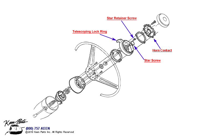 Telescoping Steering Shaft Diagram for a 1964 Corvette