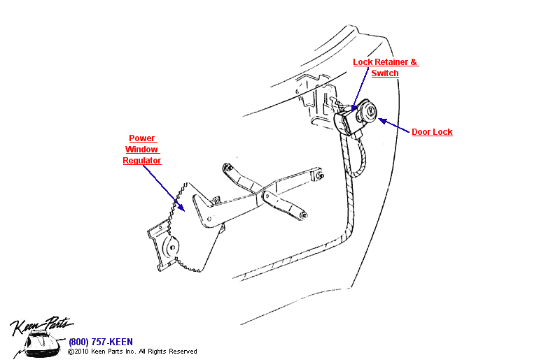 Door Lock Diagram for a 1974 Corvette