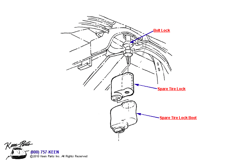 Spare Tire Lock Diagram for a 1995 Corvette
