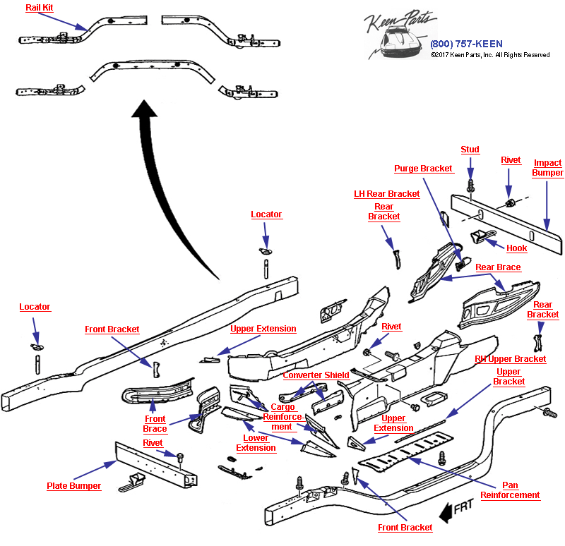 Frame and Floor Pans Diagram for a 1997 Corvette