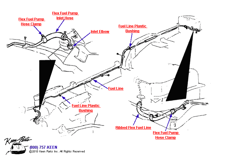 Fuel Lines &amp; Clamps Diagram for a 1991 Corvette