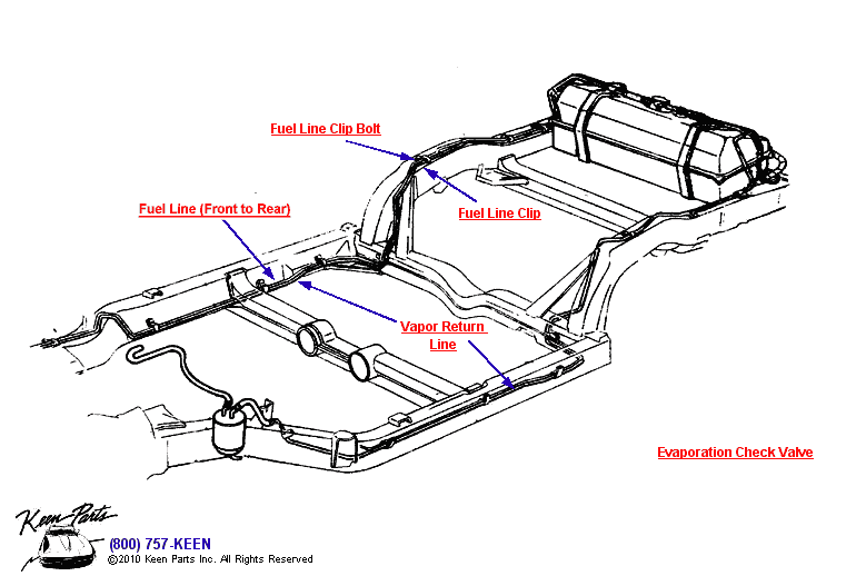 Fuel &amp; Vapor Return Lines Diagram for a 1978 Corvette