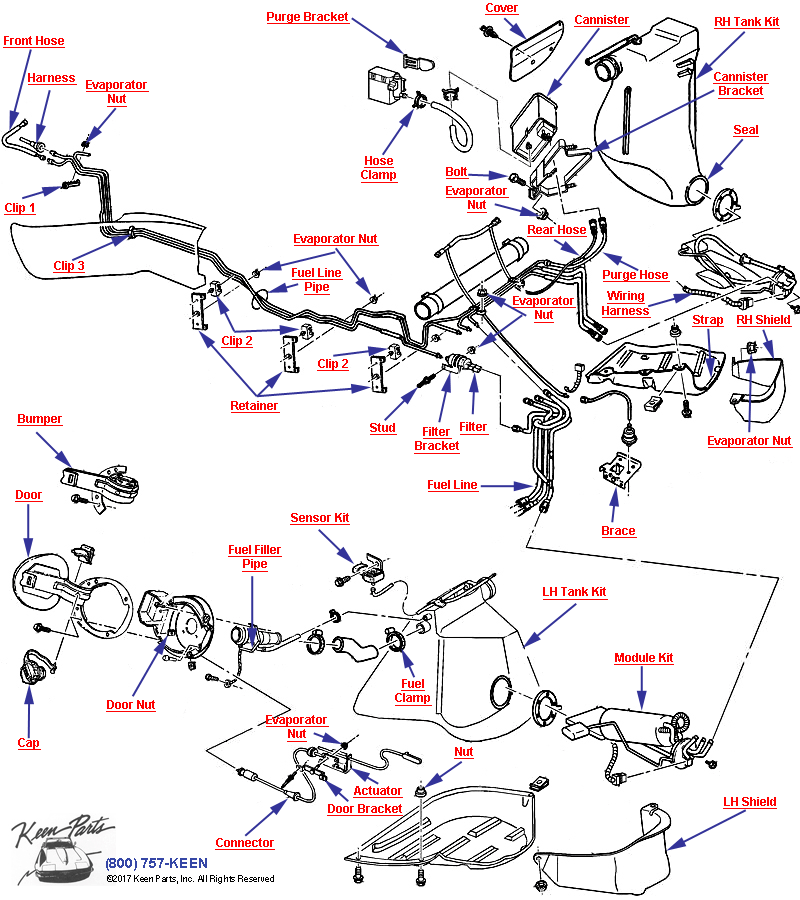 Fuel Supply System Diagram for a 2015 Corvette