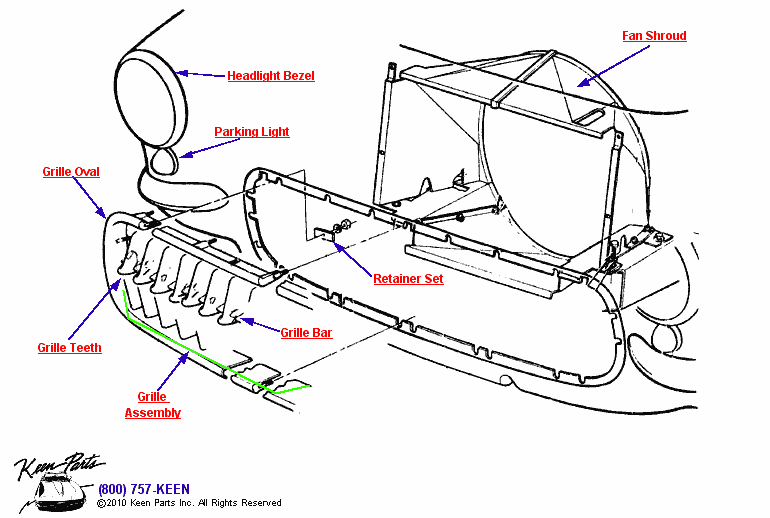 Grille Diagram for a 1989 Corvette