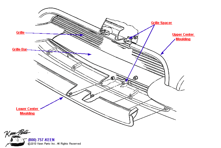 Grille Diagram for a 1968 Corvette