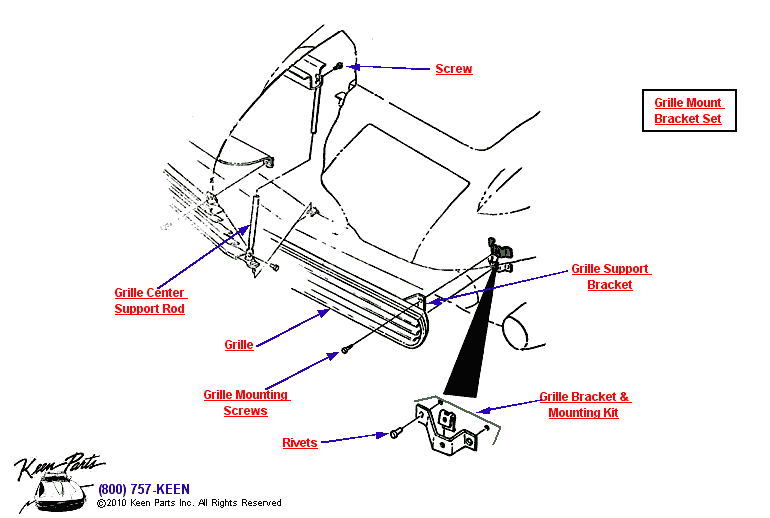 Grille Diagram for a 1976 Corvette