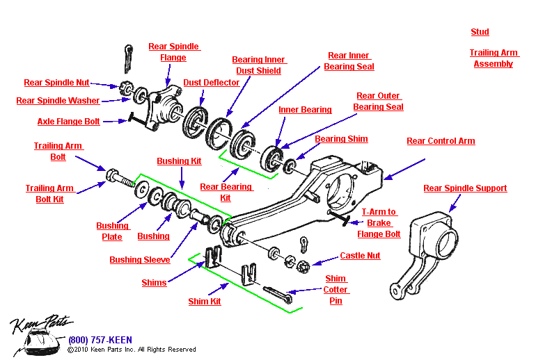 Rear Control Arm Diagram for a 1980 Corvette