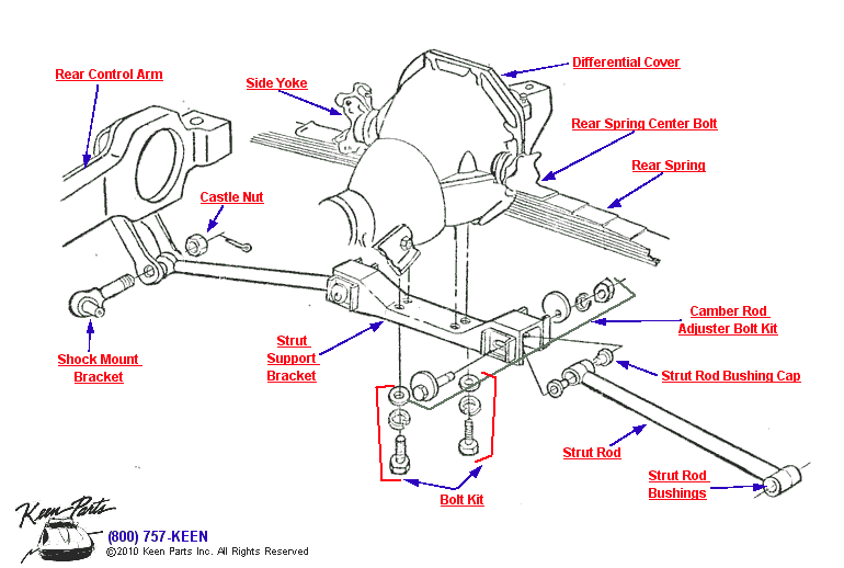 Rear Strut Assembly Diagram for a 1955 Corvette
