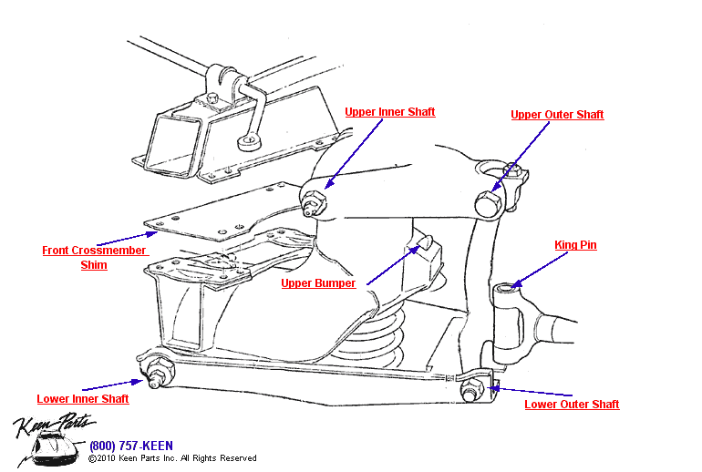 Front Control Arms Diagram for a 2020 Corvette