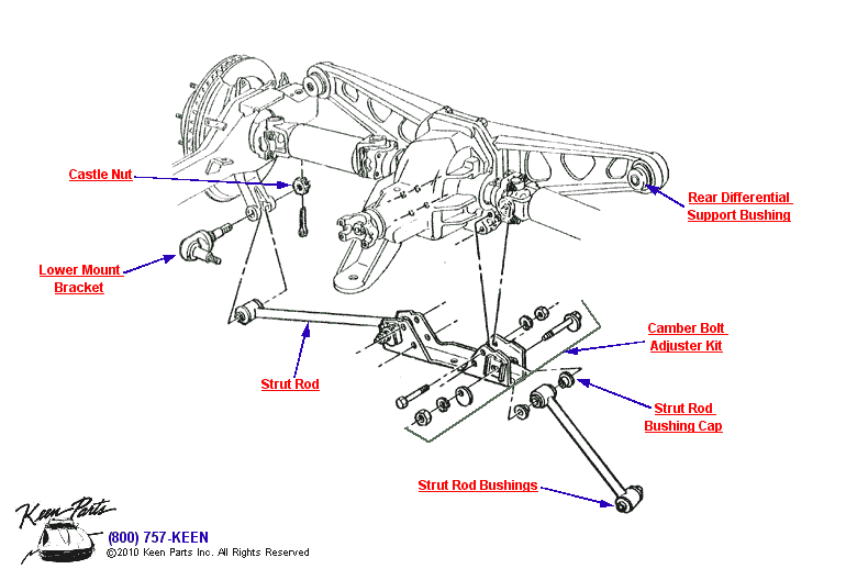 Rear Struts Diagram for a 1959 Corvette