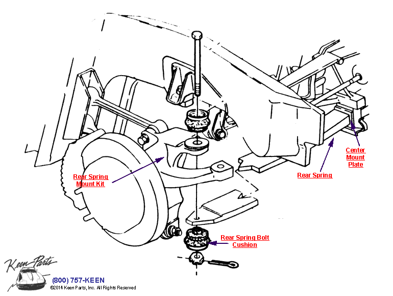 Rear Spring Mounting Diagram for a 1986 Corvette