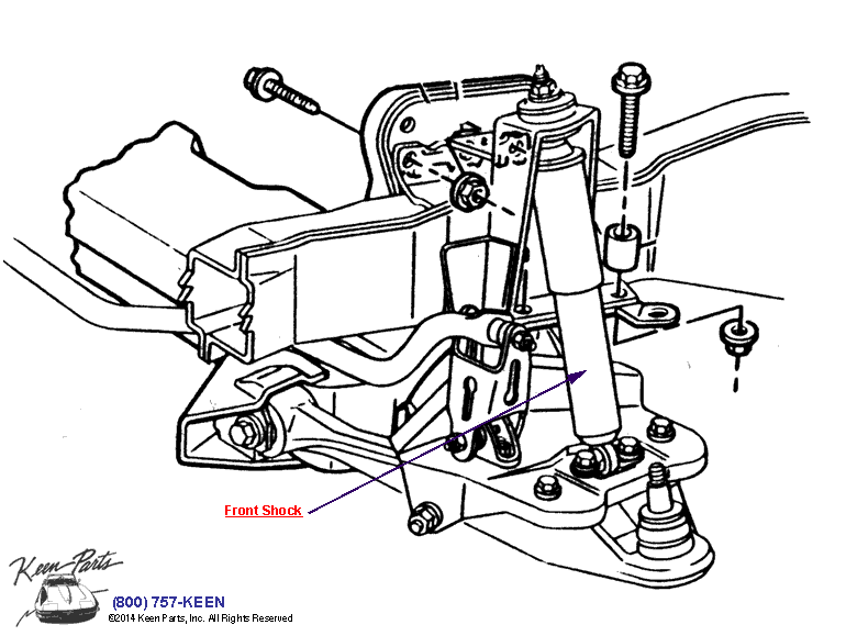 Front Shock Diagram for a 1988 Corvette