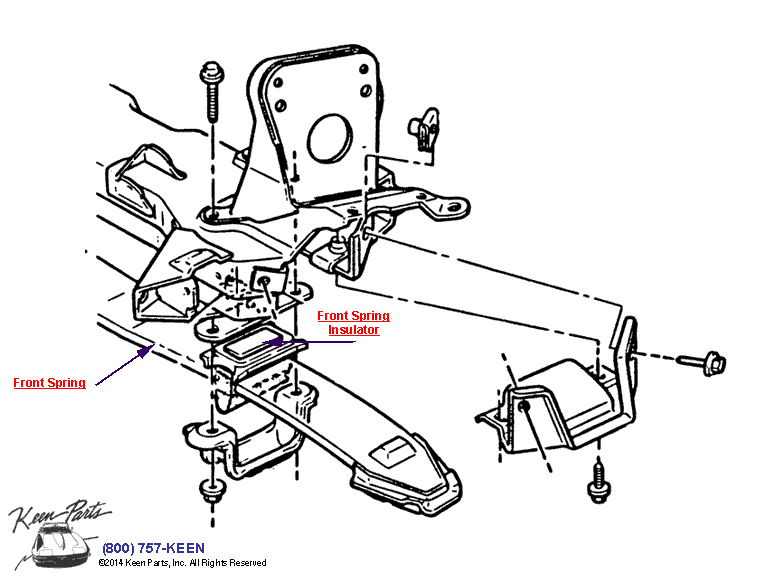 Front Spring Diagram for a 1988 Corvette