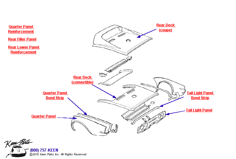 Rear Body Diagram for a 2017 Corvette