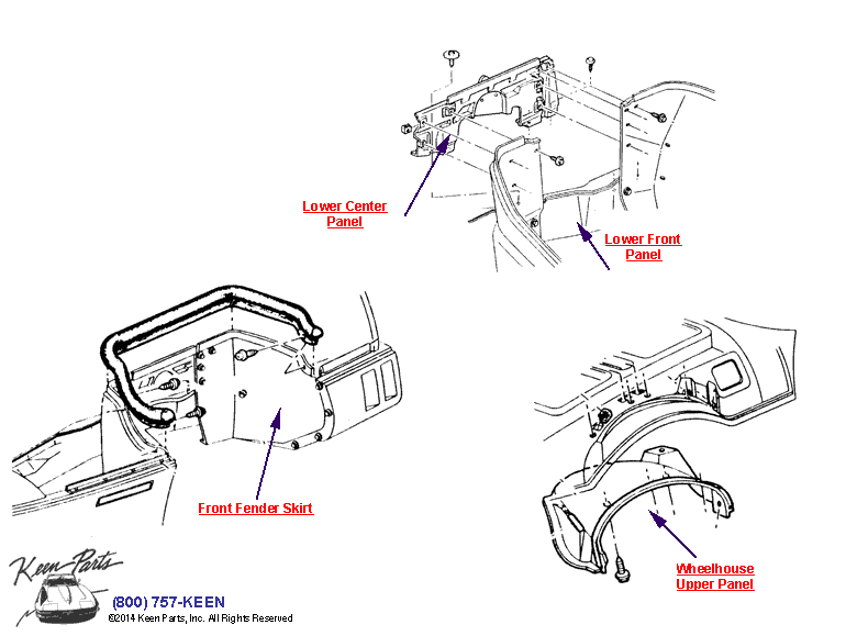 Fender Skirts and Wheelhouse Diagram for a 1979 Corvette