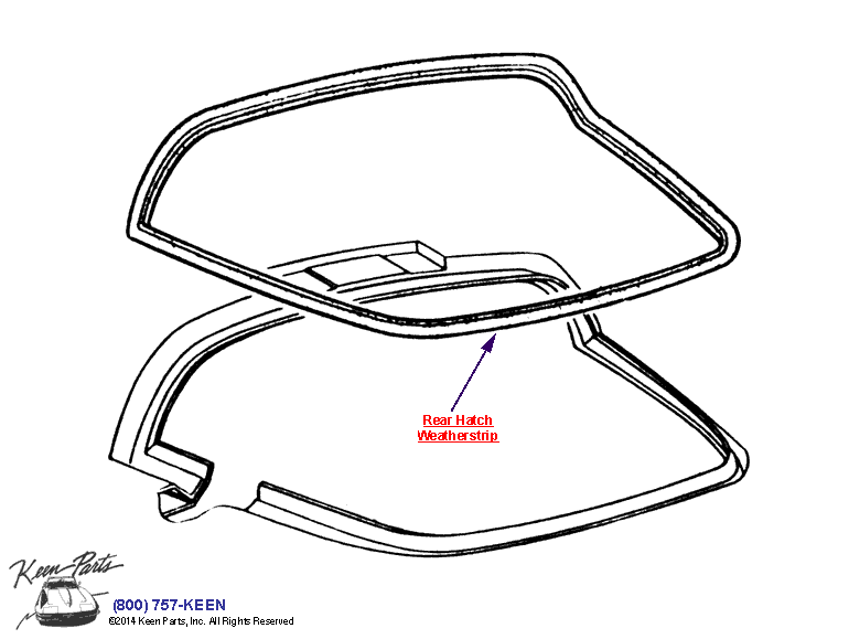 Rear Window Weatherstrips Diagram for a 1988 Corvette