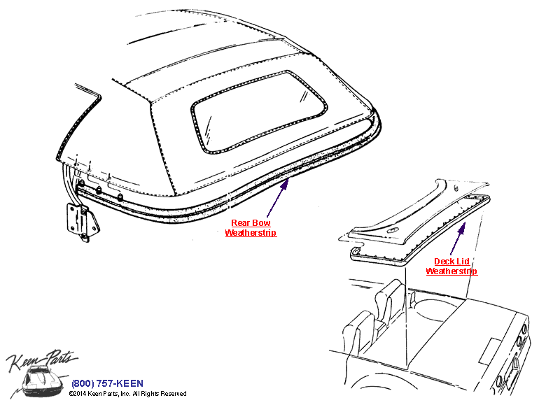 Rear Bow &amp; Deck Lid Diagram for a 2008 Corvette