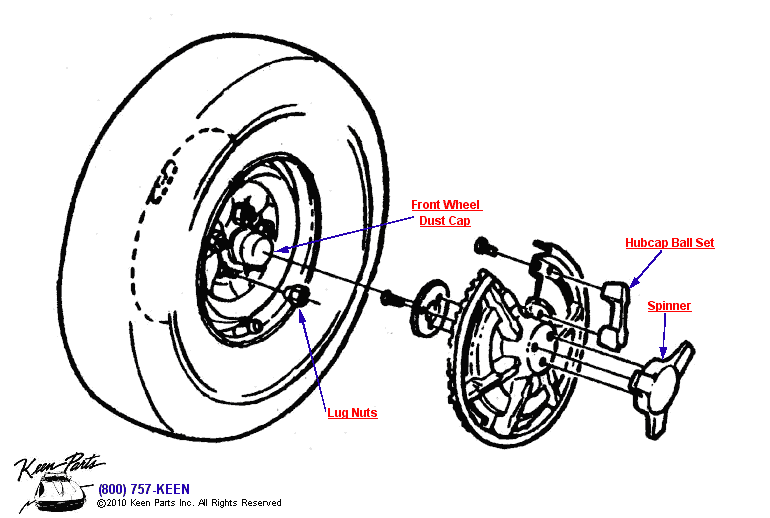 Hubcaps &amp; Wheels Diagram for a 1984 Corvette