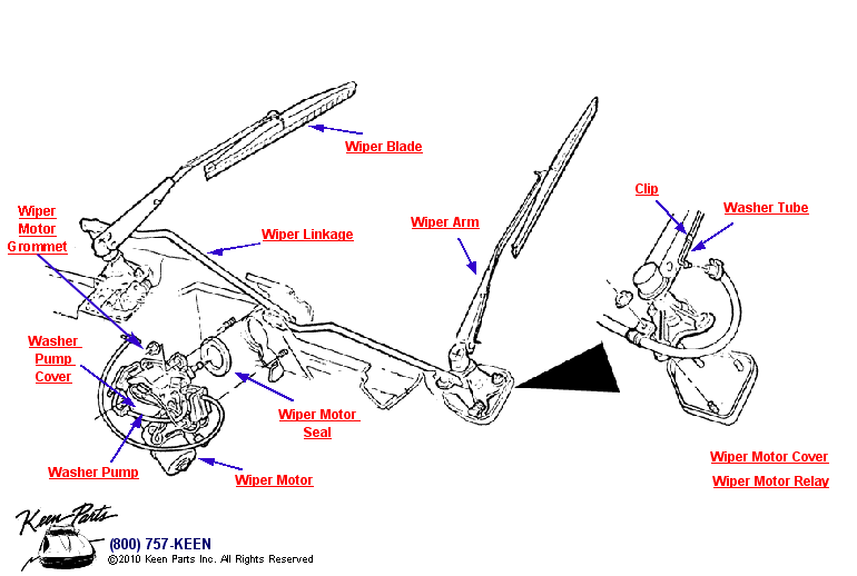 Wiper Assembly Diagram for a 2006 Corvette