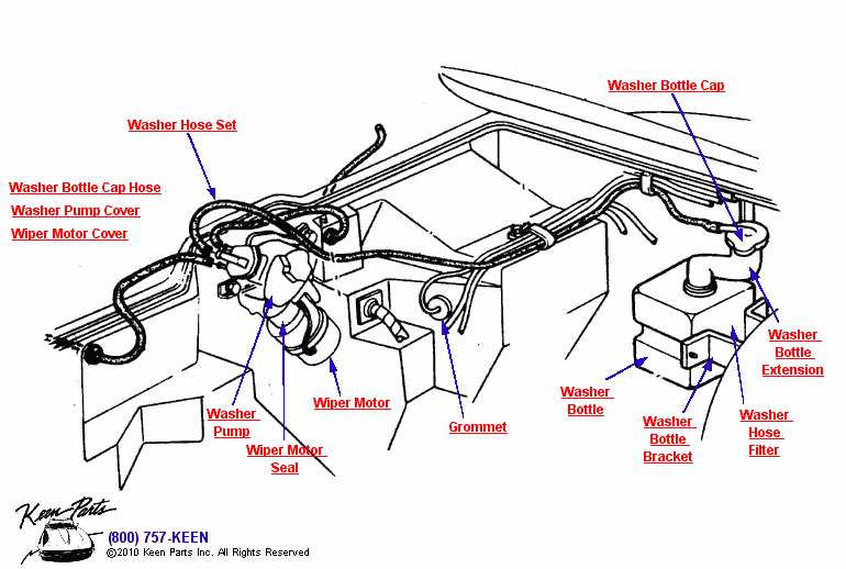 Wiper &amp; Washer System Diagram for a 1965 Corvette