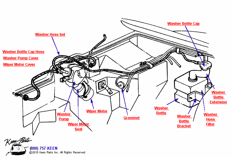 Wiper &amp; Washer System Diagram for a 1977 Corvette