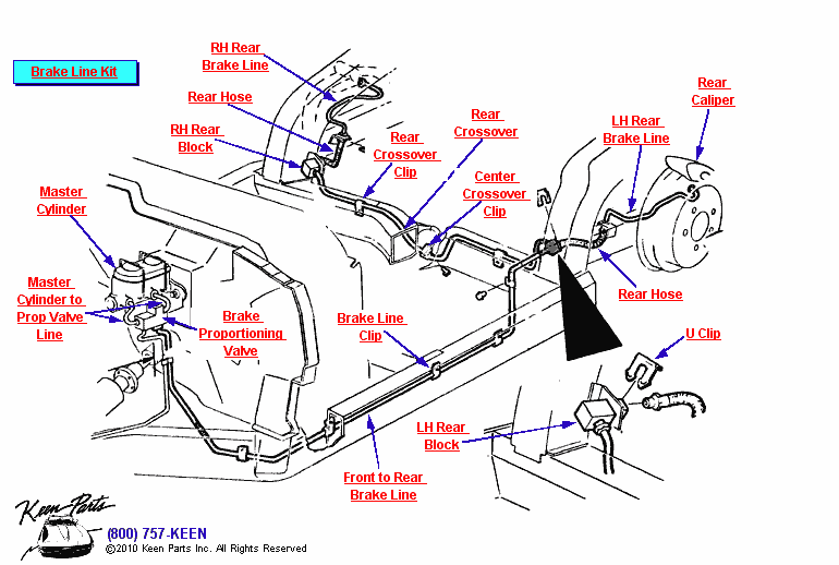 Rear Brake Lines Diagram for a 2014 Corvette