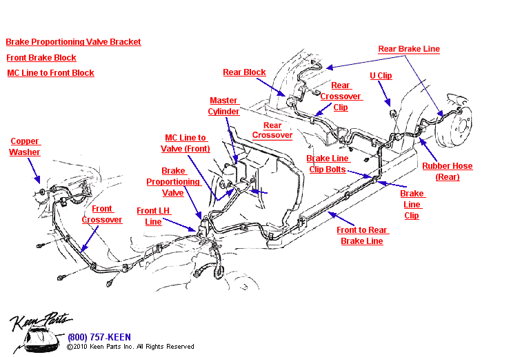 Brake Lines Diagram for a 1975 Corvette