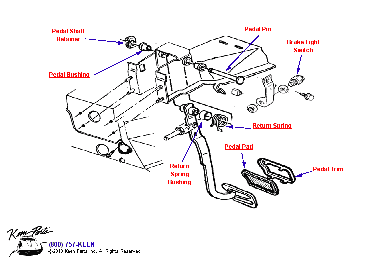 Brake Pedal Diagram for a 2007 Corvette