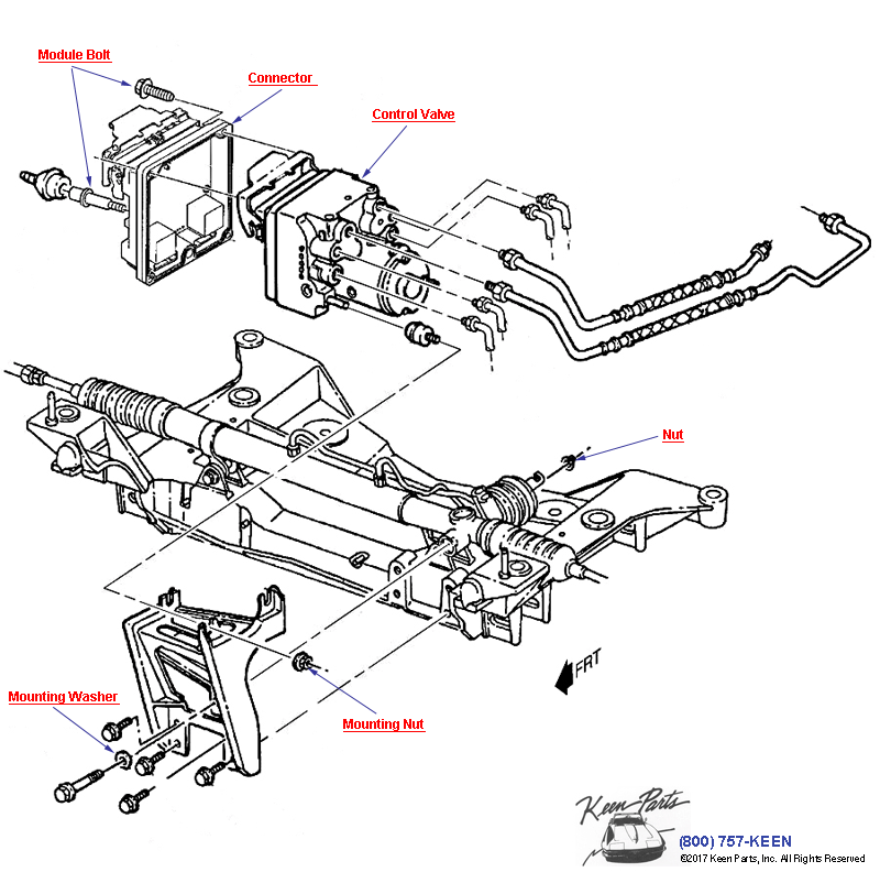 Brake Control Mod Valve &amp; Mounting Diagram for a 1971 Corvette