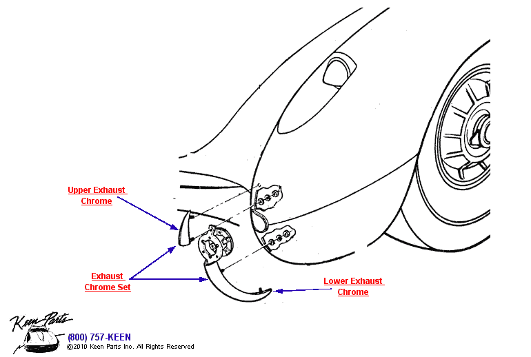 Exhaust Chrome Diagram for All Corvette Years