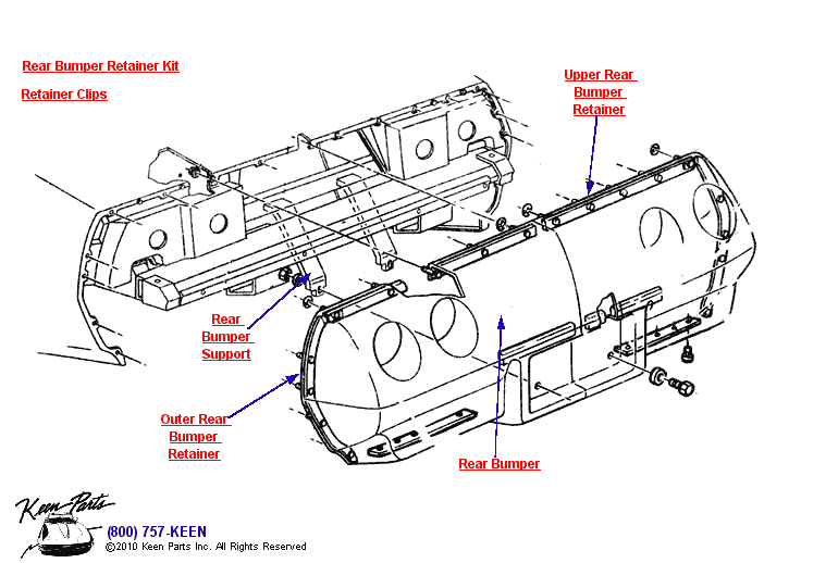 Rear Bumper Diagram for a 1985 Corvette