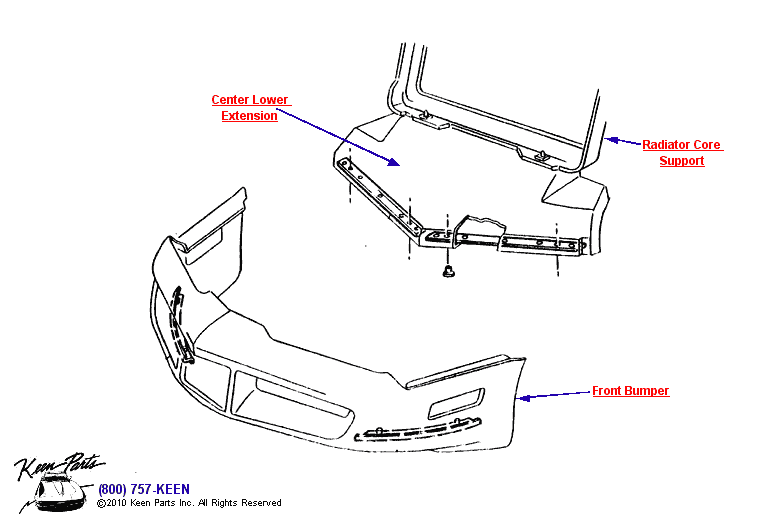Front Bumper Diagram for a 1969 Corvette