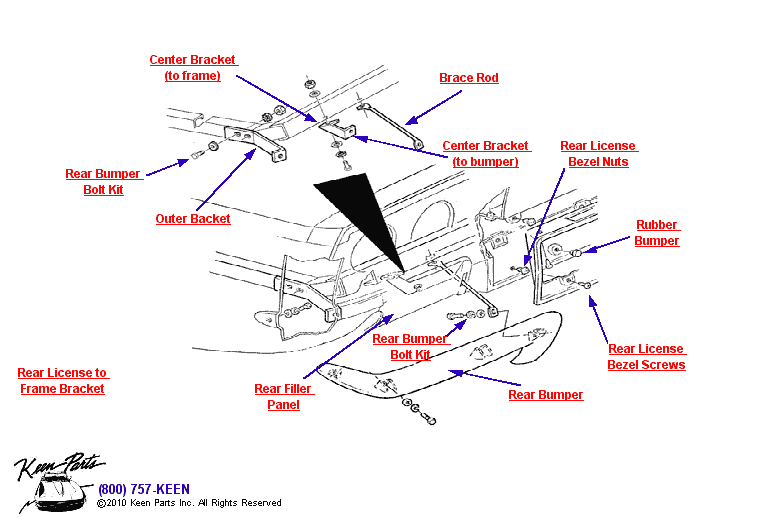 Rear Bumper Diagram for All Corvette Years