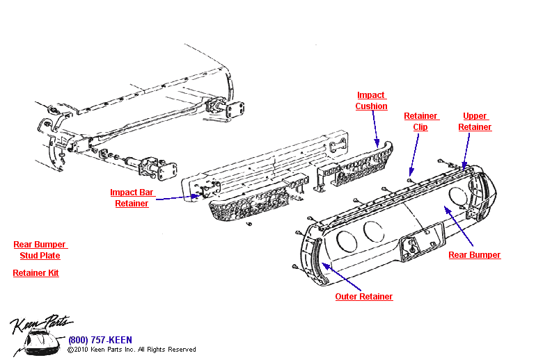 Rear Bumper Diagram for a 2011 Corvette