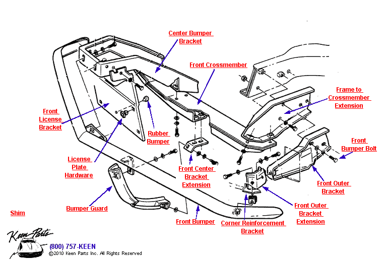 Front Bumper Diagram for a 2017 Corvette