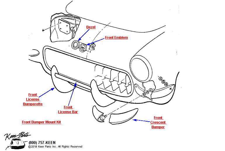 Front Crescent Diagram for a 1956 Corvette