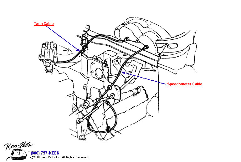 Speedometer &amp; Tach Cables Diagram for a 2024 Corvette
